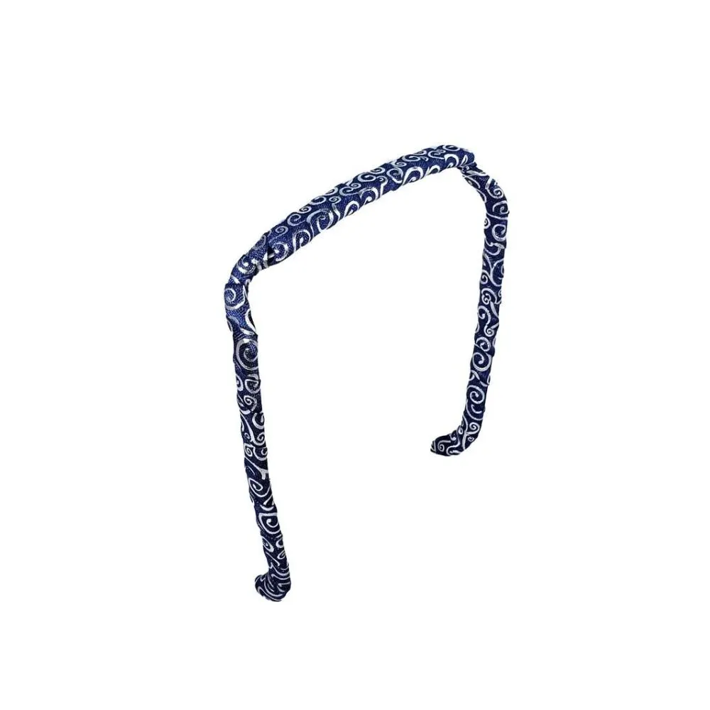 Zazzy Bandz Original Fit Wrapped Silver Swirls On Blue