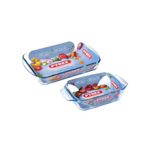 BANDEJA VIDRIO HORNO PYREX 35X23CM/27X17CM 2UDS