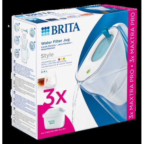 JARRA BRITA STYLE AZUL 2,4L + 3 FILTROS MAXTRA PRO