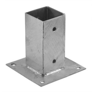 BASE GALVANIZADA ATORNILLAR PARA POSTE 7X7CM