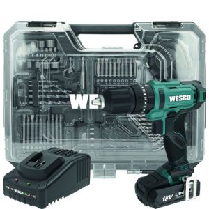 TALADRO PERCUTOR 18V 50NM 2BAT + 75 ACCES WESCO