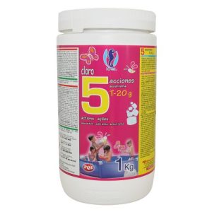 CLORO 5 ACCIONES MINIPISCINAS TABLETA 20GR 1KG
