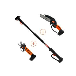 TIJERA PODA 28MM+MOTOSIERRA 150MM+ 2BAT 2AH+PERTIG