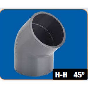 CODO PVC PRESION H-H 45º Ø40MM