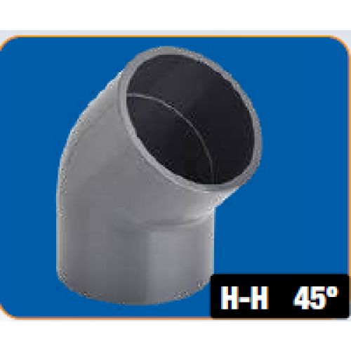 CODO PVC PRESION H-H 45º Ø50MM