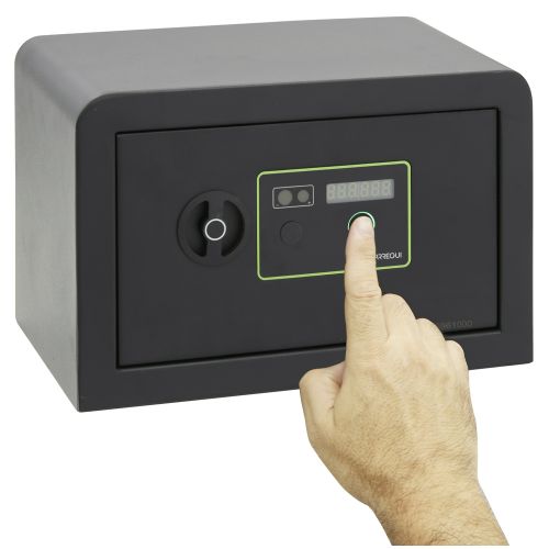 CAJA FUERTE SOBREPONER HUELLA+POMO 200X310X200MM