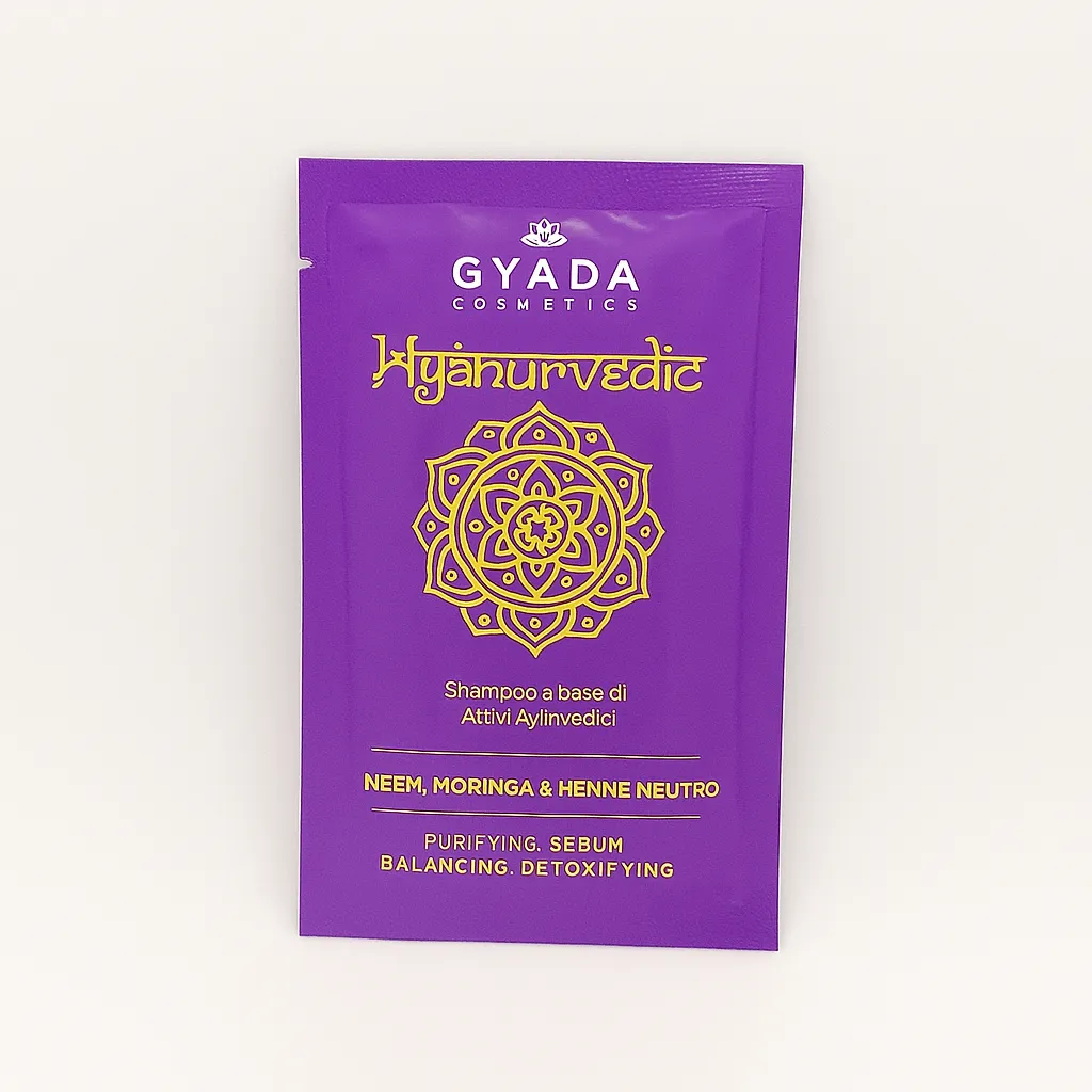 Muestra Curly Friendly Champú de Nimbo, Moringa e Henna Neutra Hyalurvediq Gyada 10ml