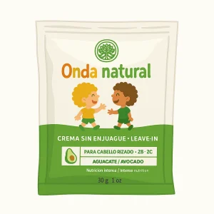 Muestra Onda Natural Crema Leave in de aguacate para cabello rizado 30g