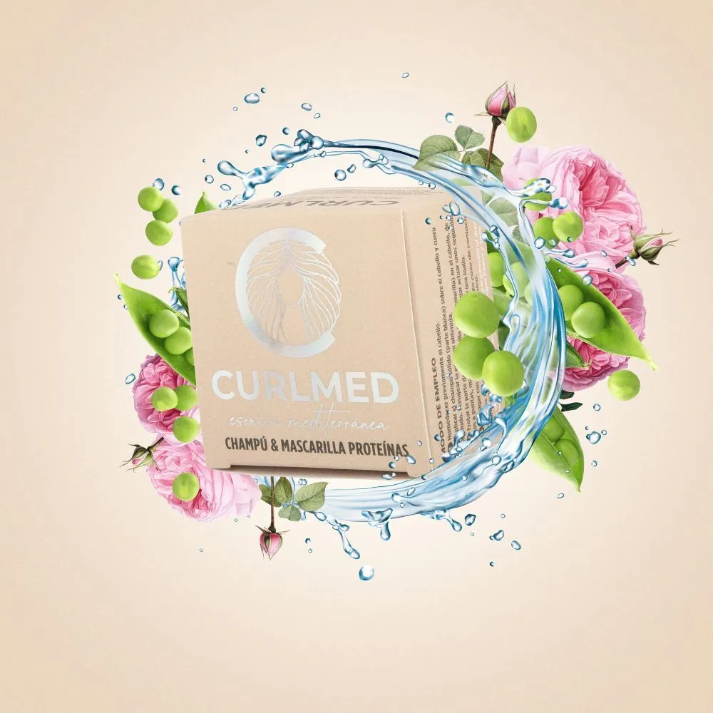 CurlMed Champú + Mascarilla Sólido Proteínas Todo Tipo de Cabellos 70g - Imagen 6
